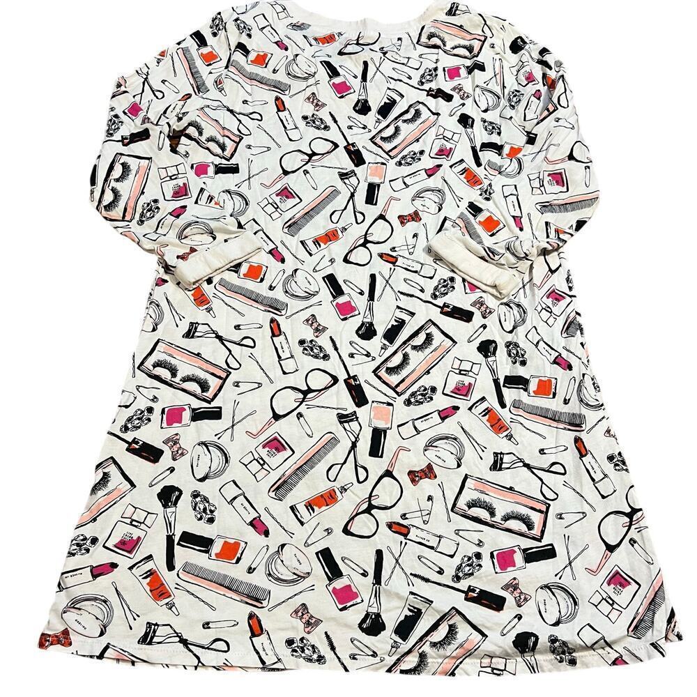 Kate Spade Dream a Little Dream Beauty Sleep Cosmetics Print Sleepshirt Size Med - Picture 3 of 8